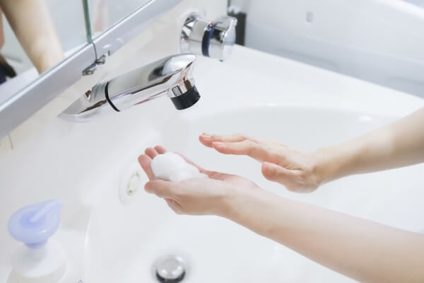 お弁当作り前の手洗い 衛生対策