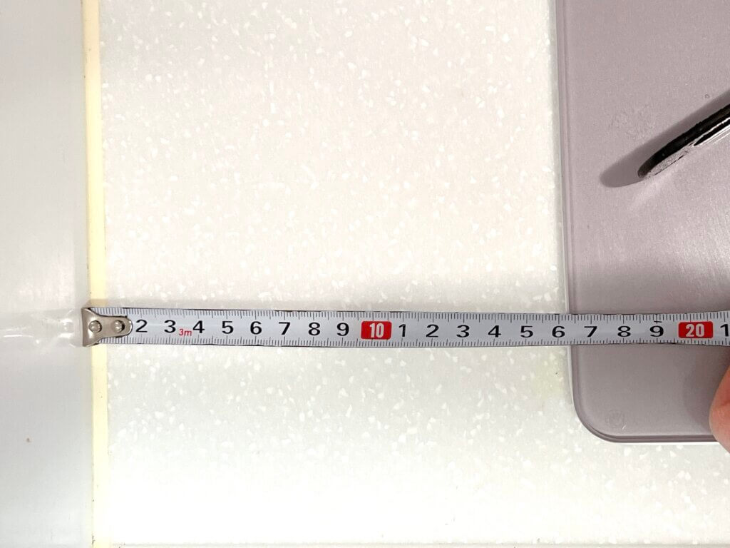 ガスコンロtowerキッチン自立式スチールパネルが置けるか測る