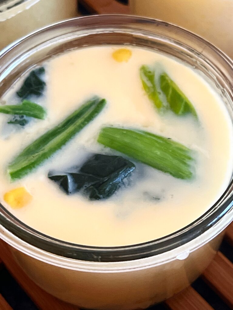 アルミホイルありの茶碗蒸し 表面がなめらか