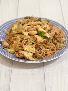 冷凍保存前の焼きそば