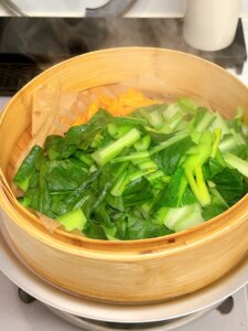 せいろで蒸したら水っぽくならなかった