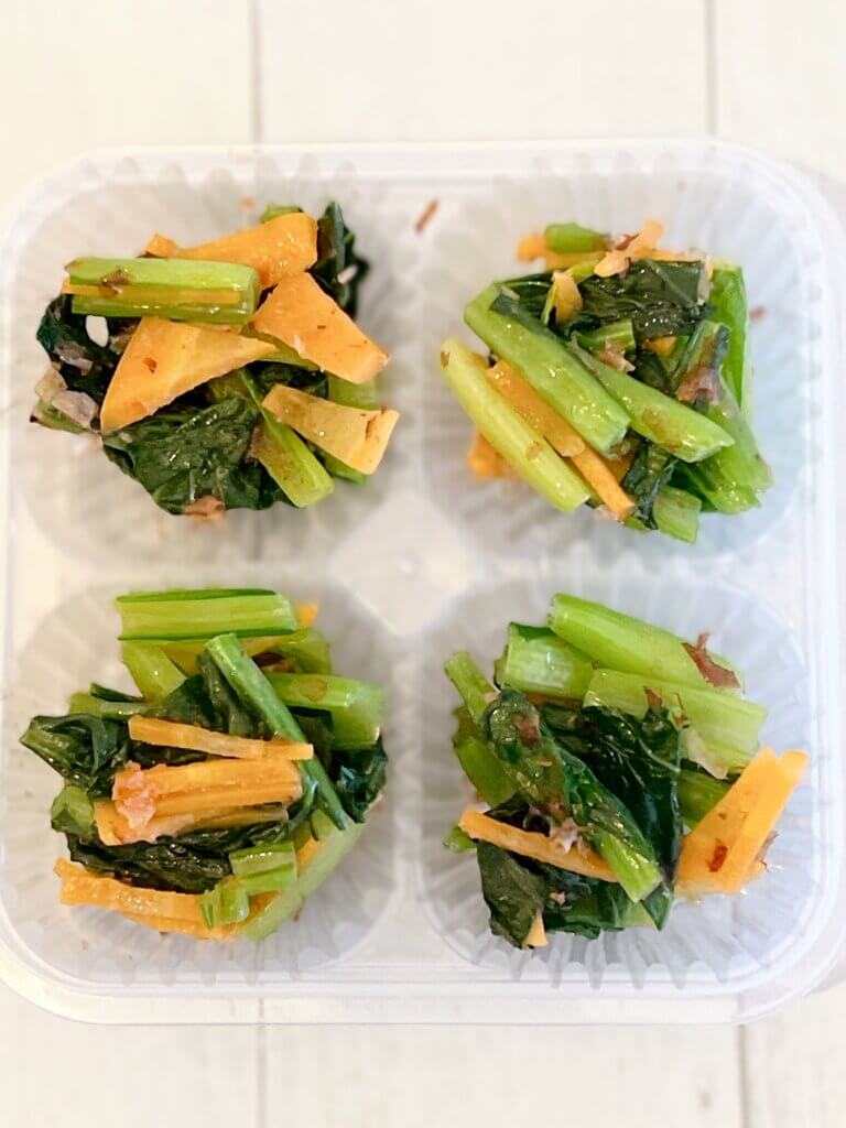 小松菜とにんじんのナムルの作り置き