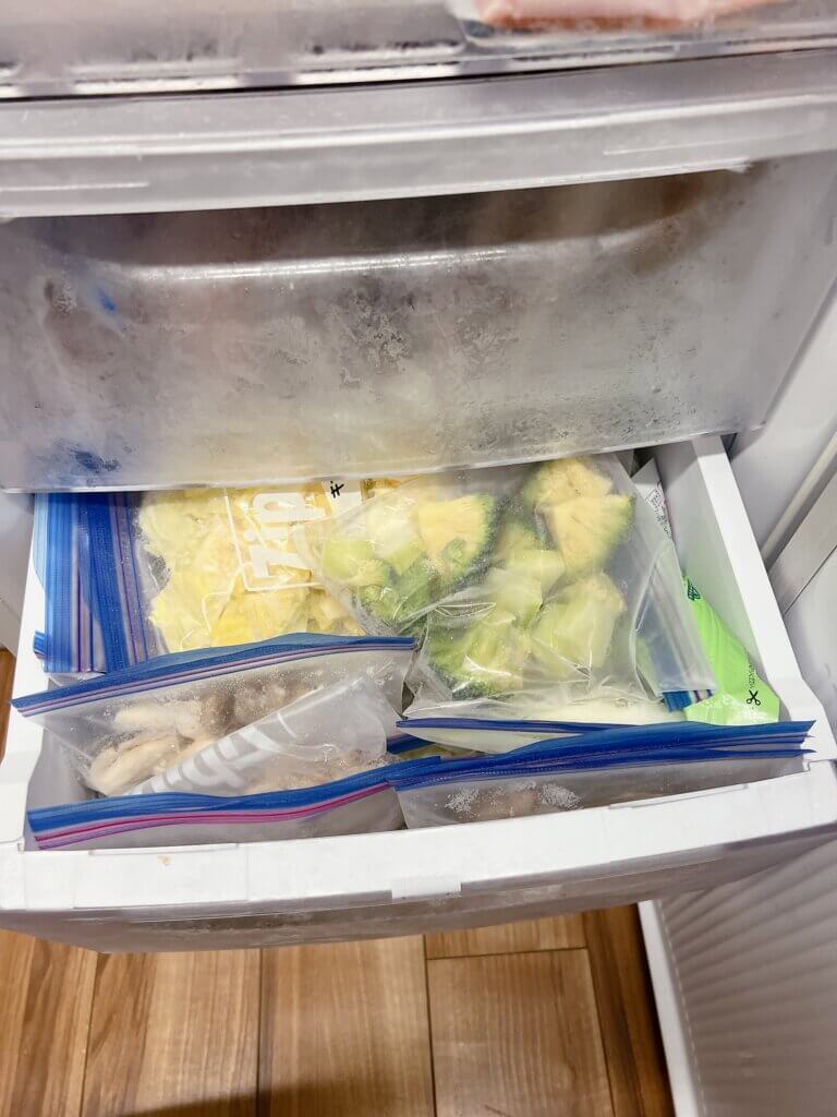 真空保存した作り置きの冷凍ストック