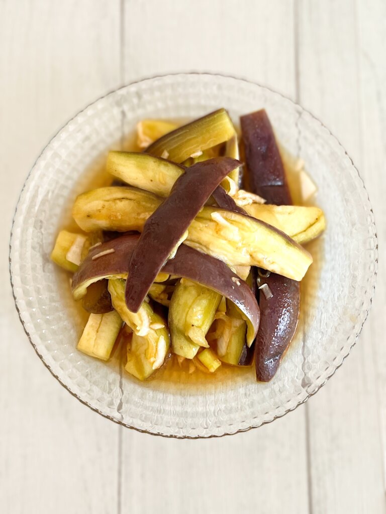 なすのせいろ蒸し ピリ辛ねぎだれ