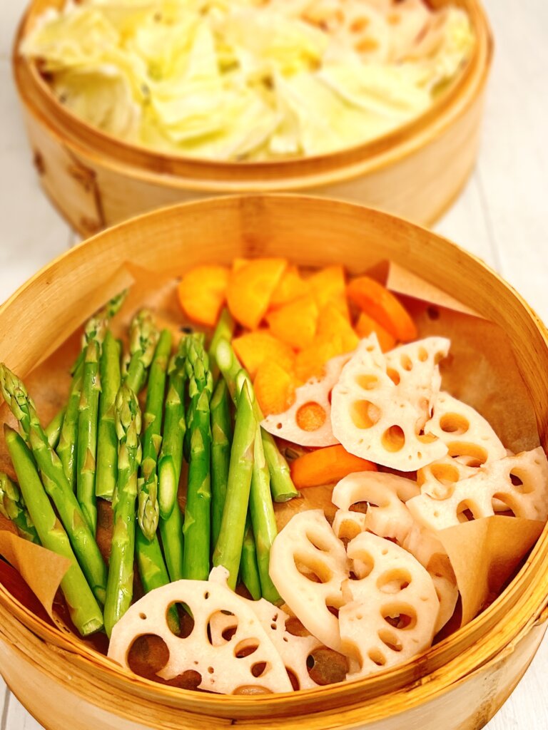 せいろで蒸した野菜