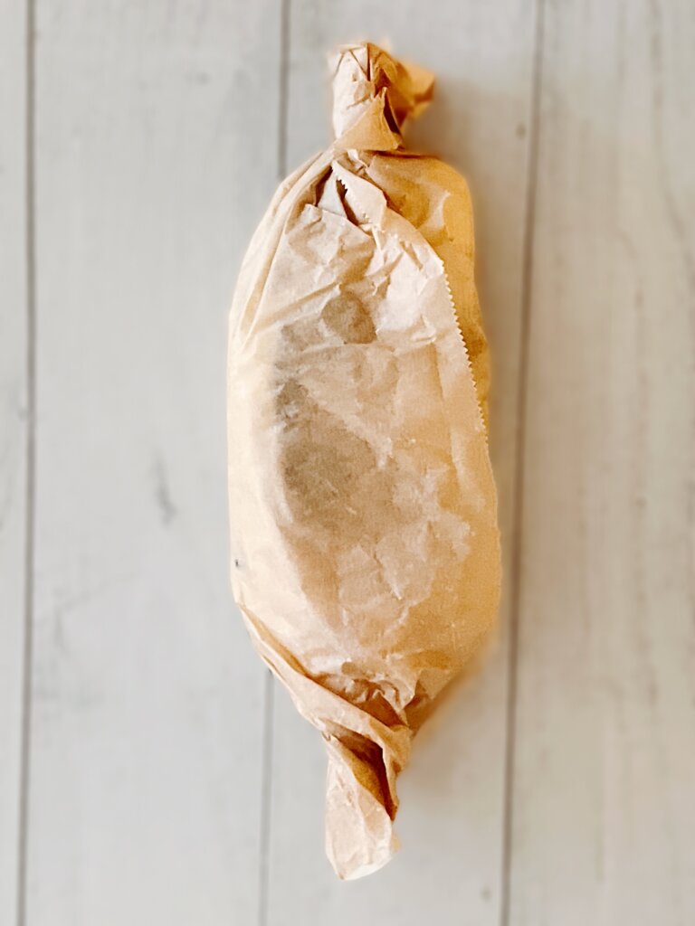 クッキングシートで包んだ鮭