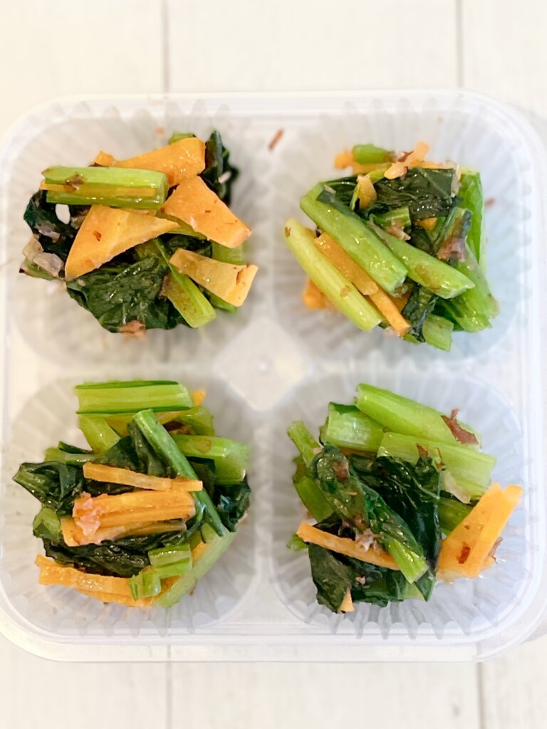 小松菜とにんじんのナムルのお弁当おかず