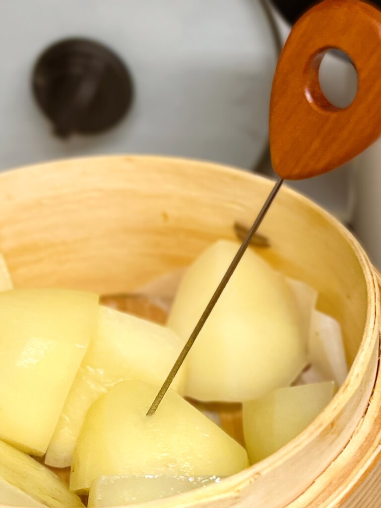 じゃがいも 火通り 竹串で確認