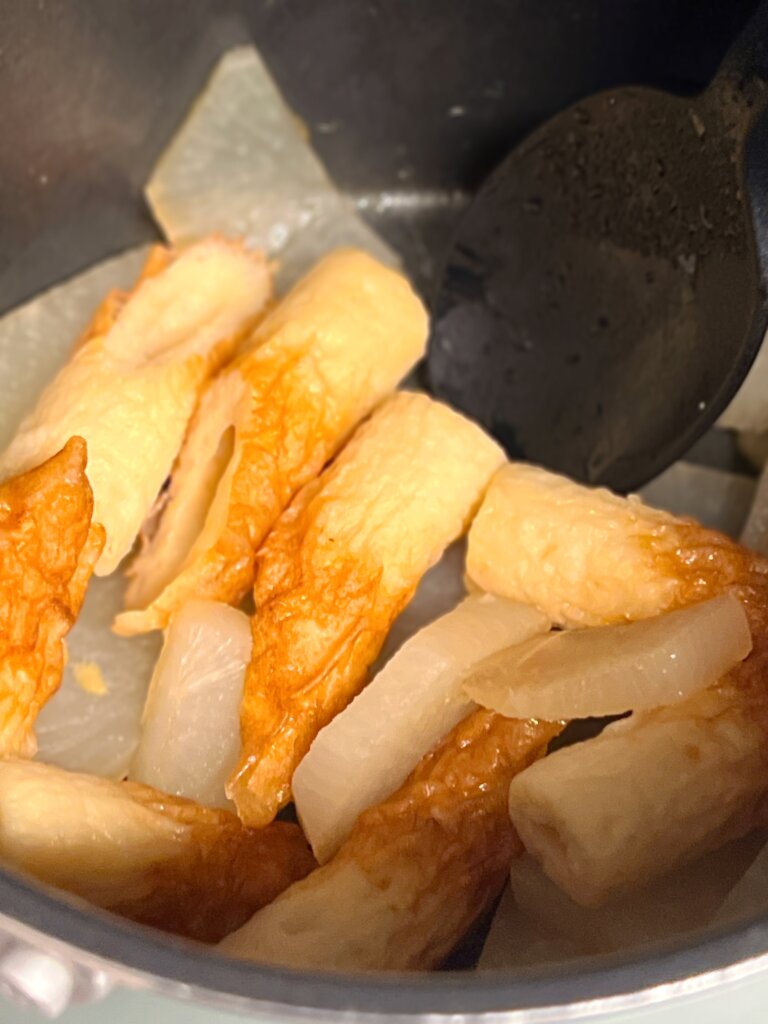 大根とちくわの白だし煮汁なし